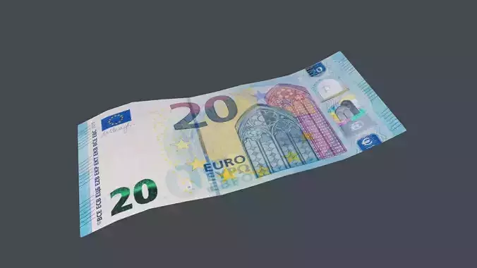 20 Euro Bill 3D Model 3D model