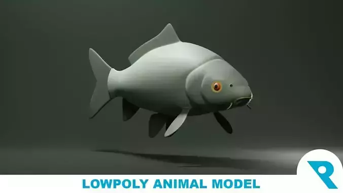 Carp Fish Base Mesh Low-poly 3D model