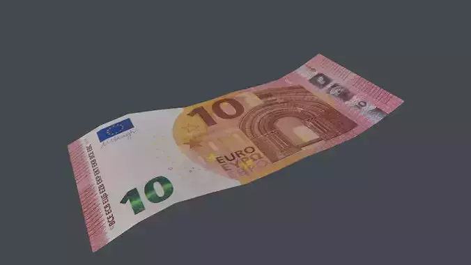 10 Euro Bill 3D Model Low-poly 3D model