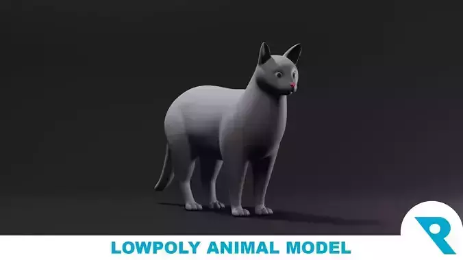 Cat Base Mesh Low-poly 3D model