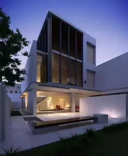 Modern Three Floor House 3D model