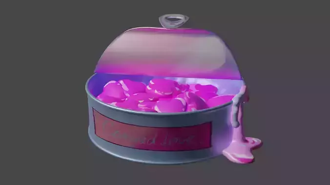 Valentines Canned Love-Jelly Low-poly 3D model