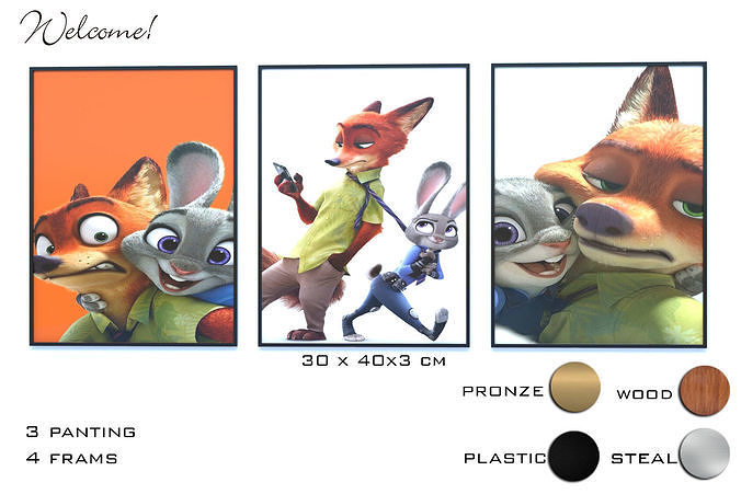 Disney Frame Work Disney frame 3D model | CGTrader
