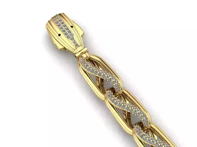 New Double sided stone Chain with Lock  JUST STL