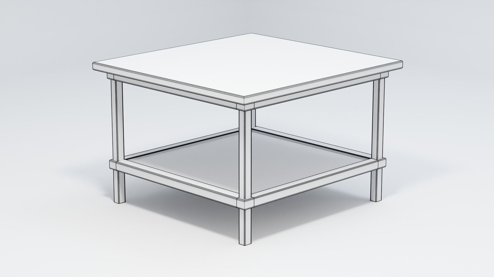 Short Modern End Table 3D model_2