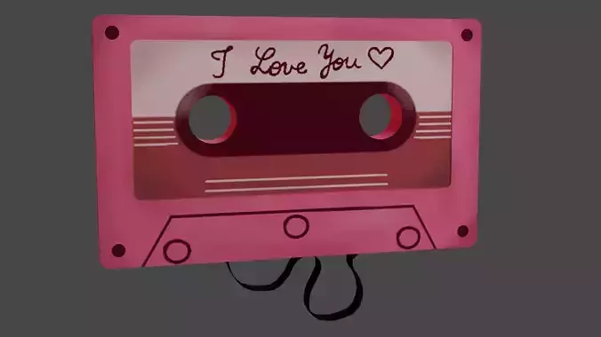 Valentines Cassette Low-poly 3D model
