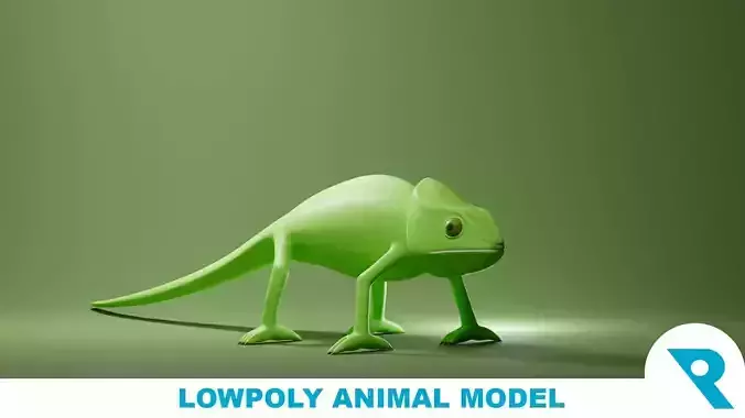Chameleon Base Mesh Low-poly 3D model