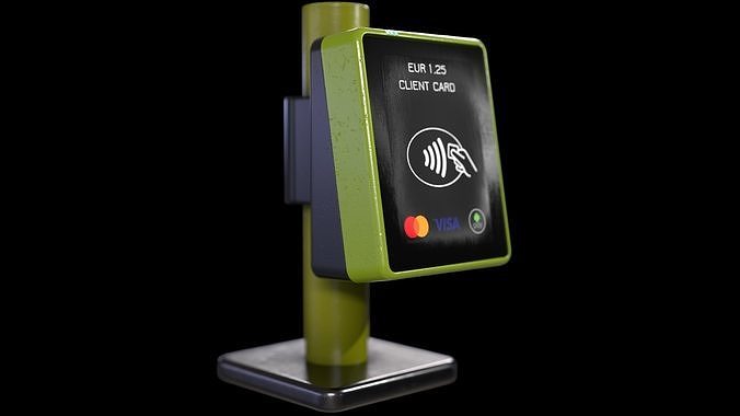Terminal NFC Low-poly 3D model 2