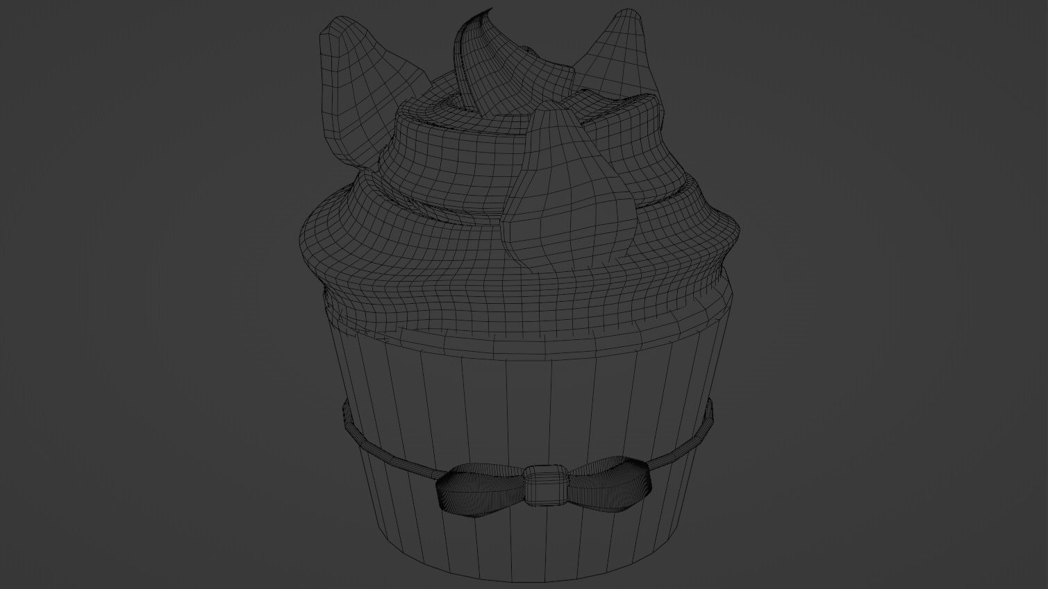 Valentines Strawberry Cupcake Low-poly 3D model_4
