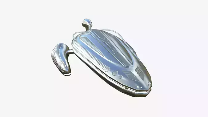 Alien Spaceship UFO H02 Aluminum - Sci Fi Spacecraft Design Low-poly 3D model
