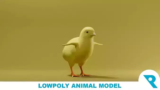 Chick Base Mesh Low-poly 3D model