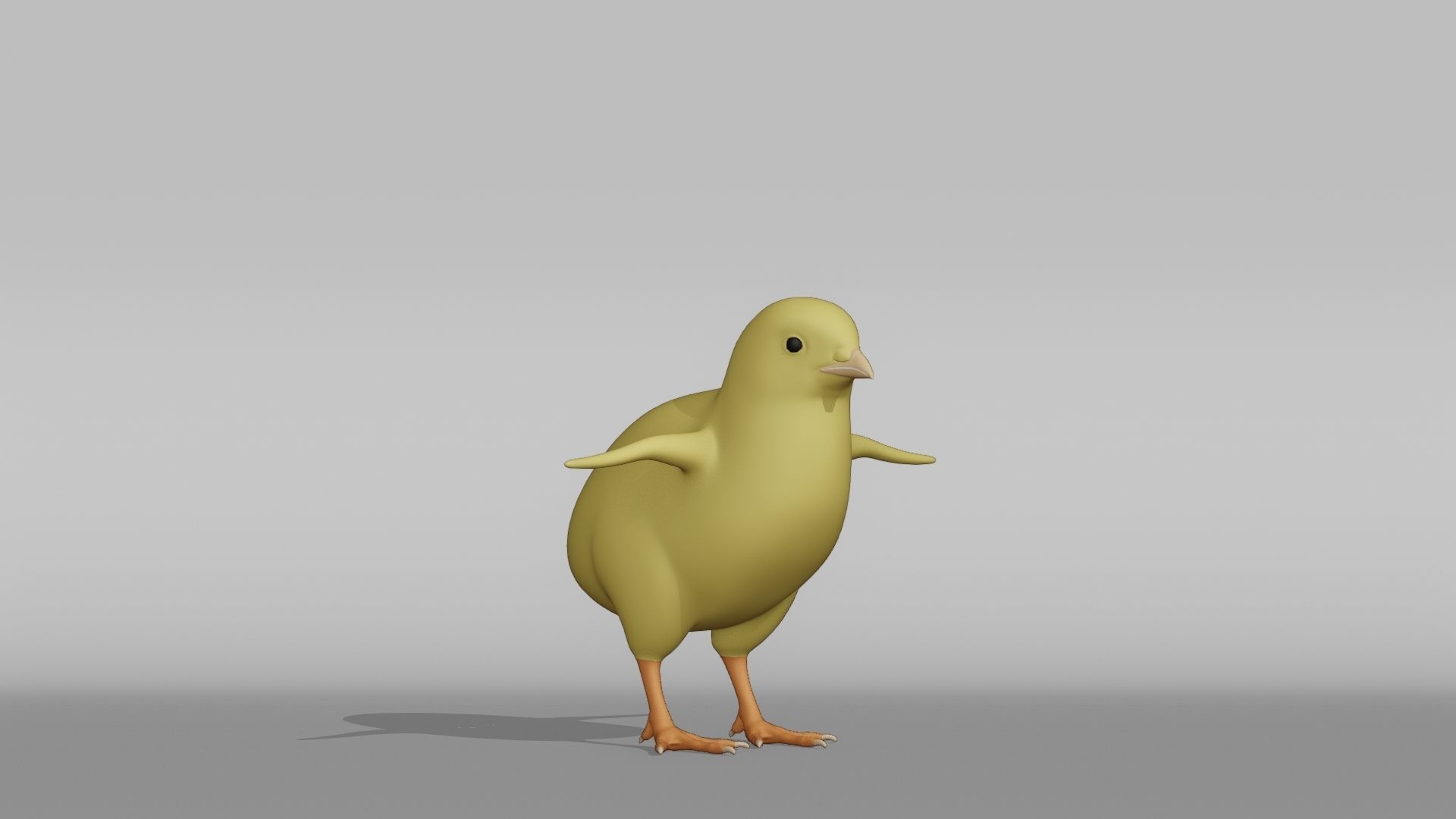 Chick Base Mesh Low-poly 3D model_6
