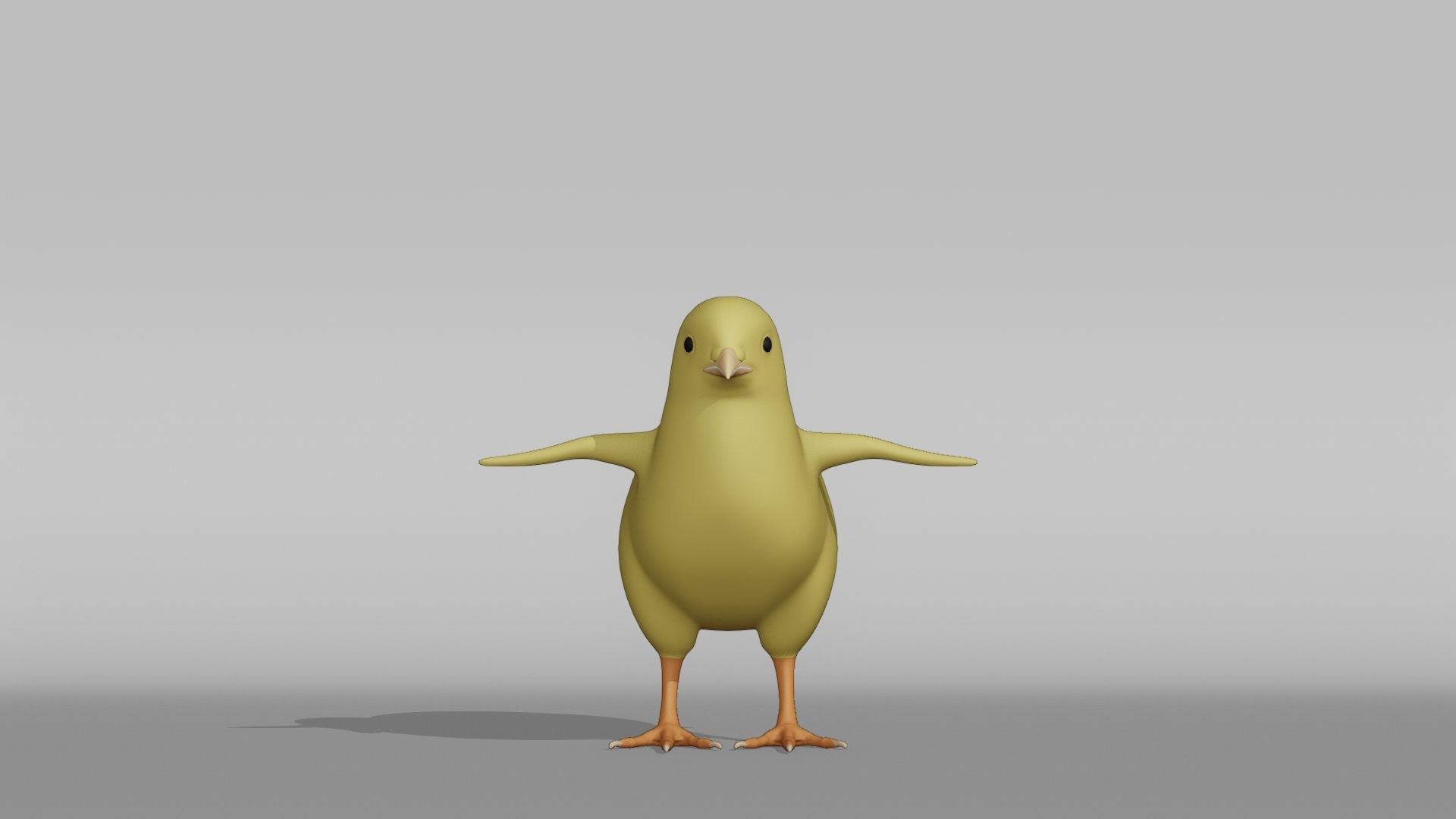 Chick Base Mesh Low-poly 3D model_7