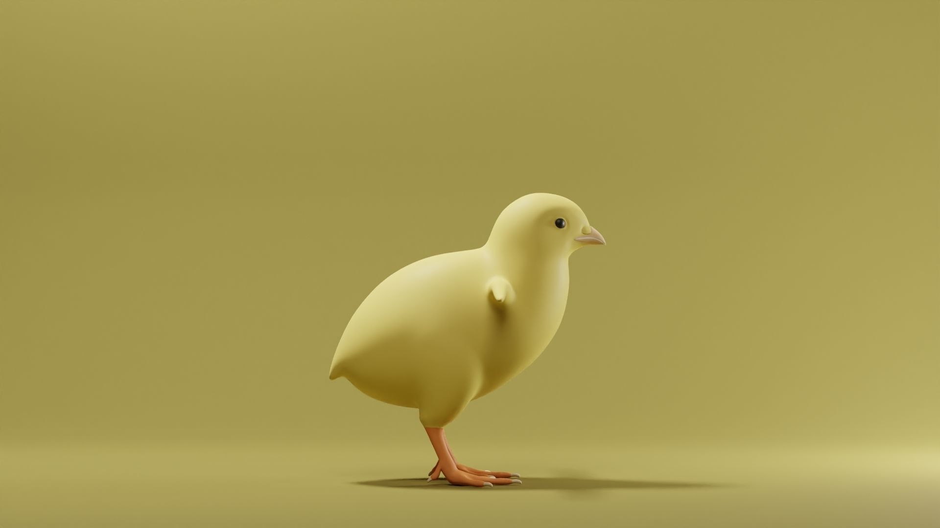 Chick Base Mesh Low-poly 3D model_5