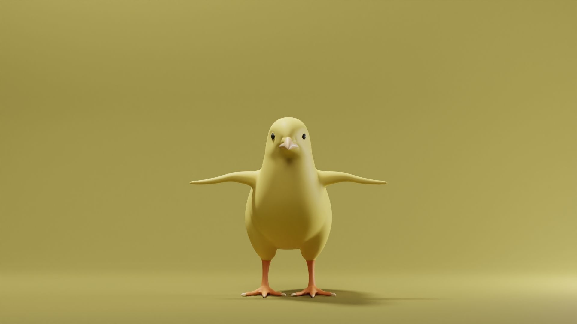 Chick Base Mesh Low-poly 3D model_2