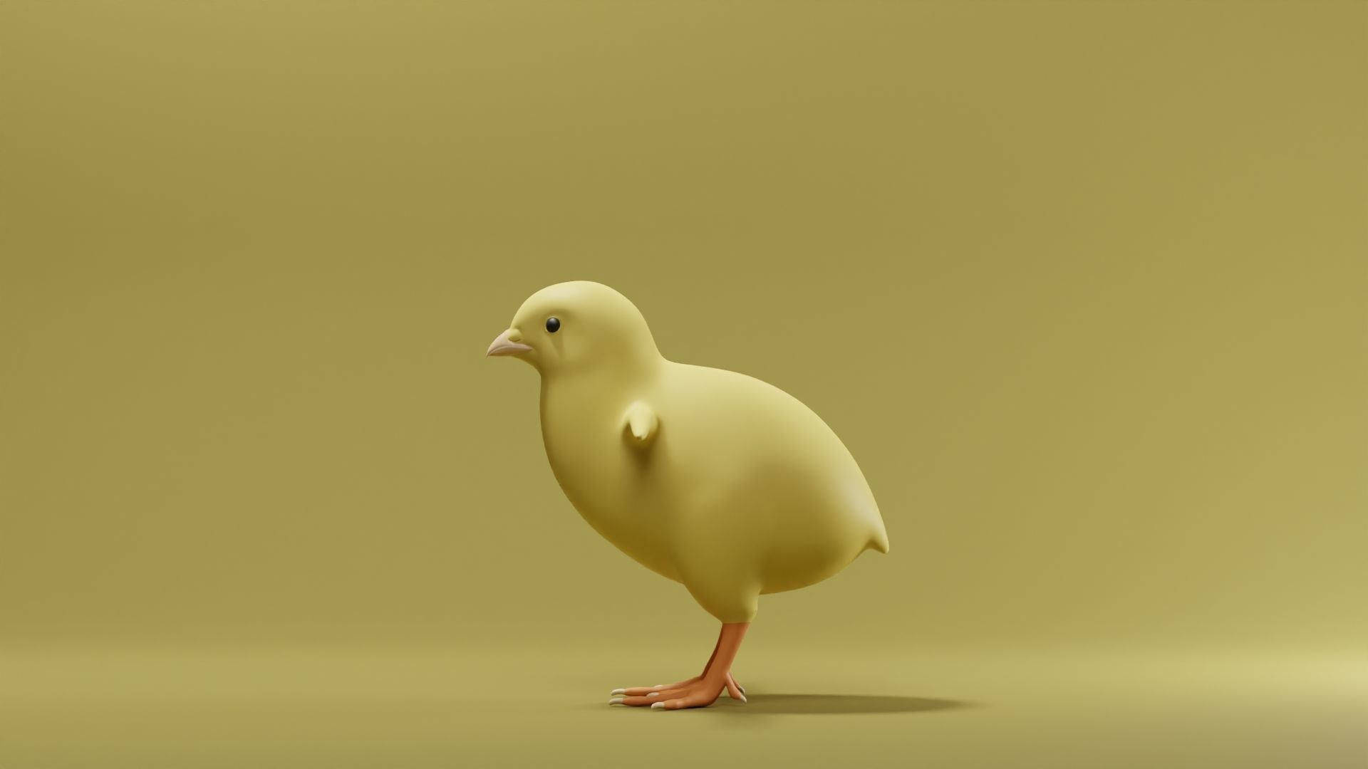 Chick Base Mesh Low-poly 3D model_4