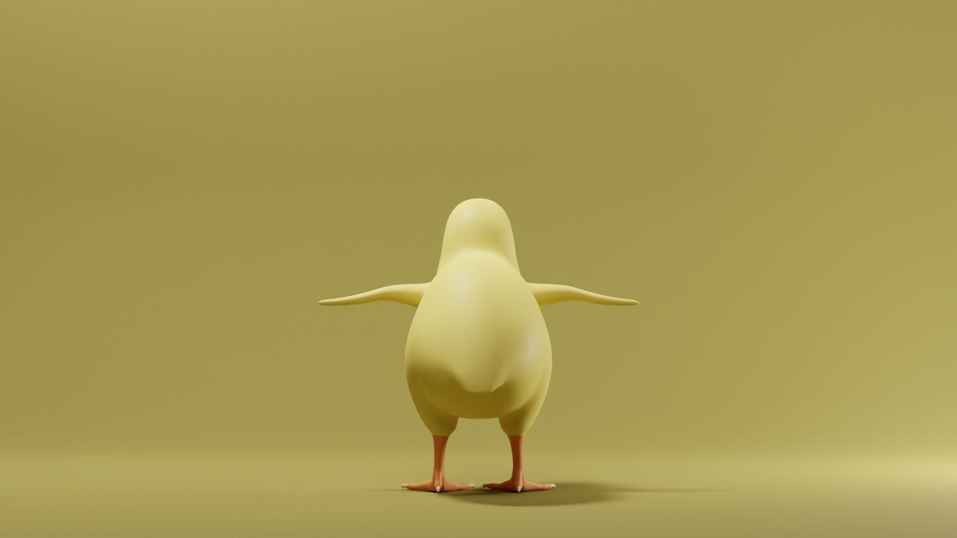 Chick Base Mesh Low-poly 3D model_3