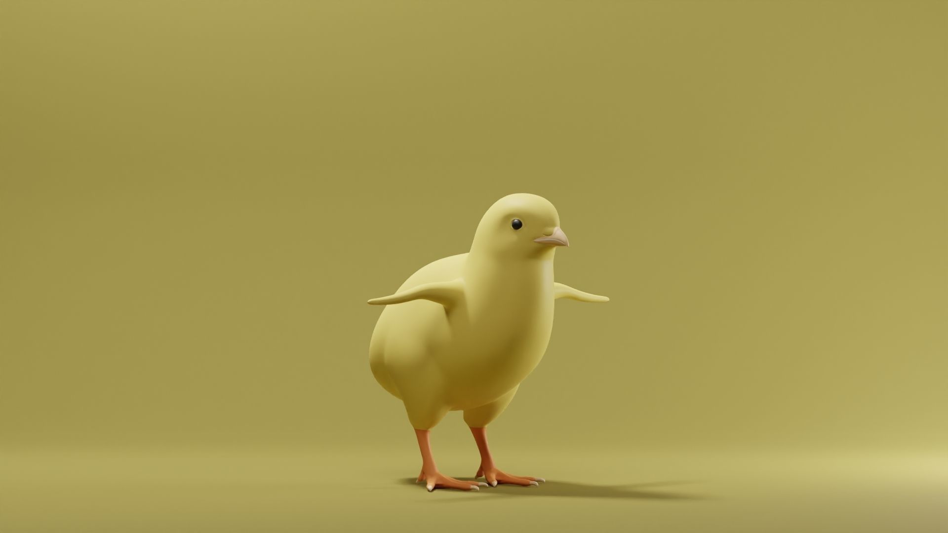 Chick Base Mesh Low-poly 3D model_1