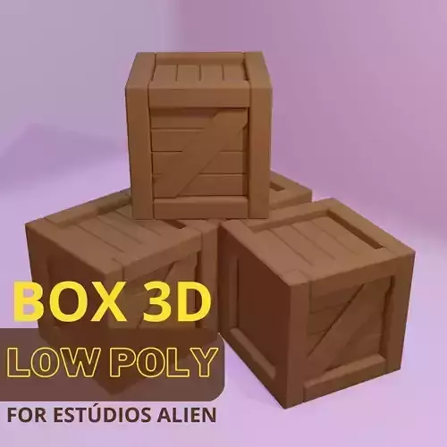 Low Poly Wooden Crate Low-poly 3D model