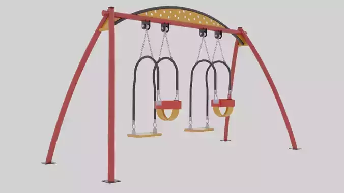 Playground Metal Double Swing - 02