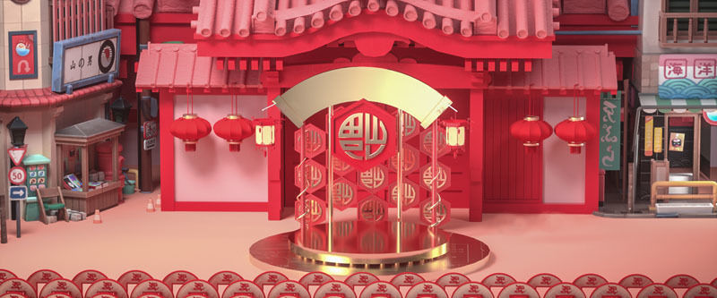 Chinese New Year festive scene 3D model_6