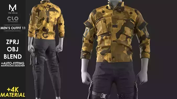 Mens Outfit 11 - Marvelous Designer 3D model