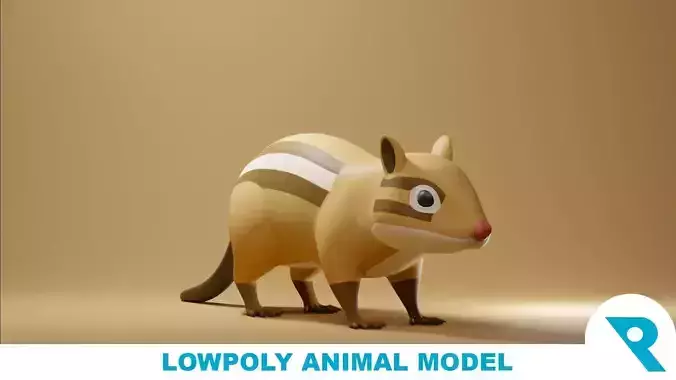 Chipmunk Base Mesh Low-poly 3D model