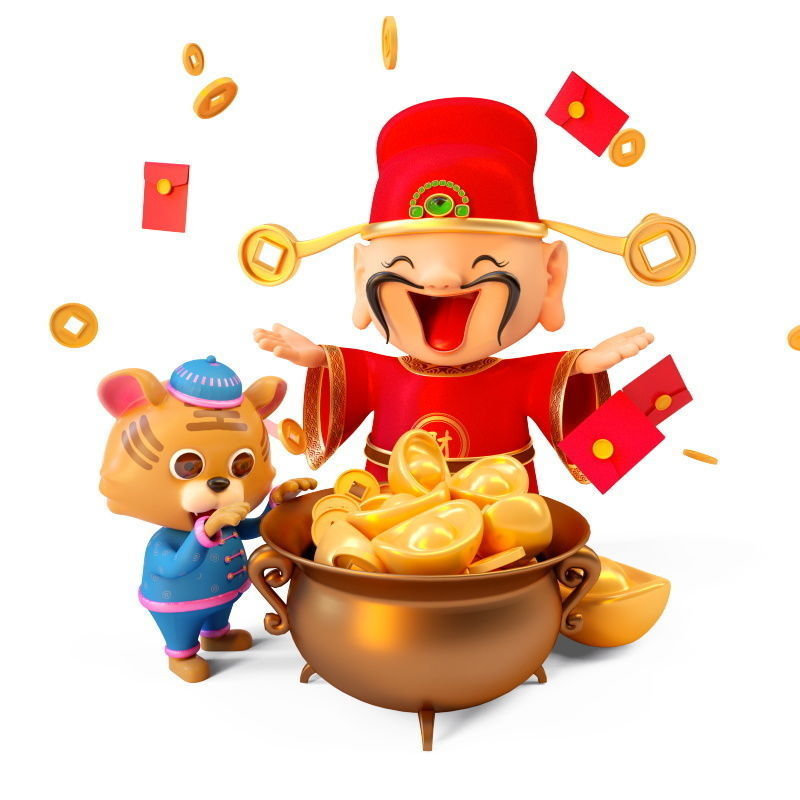 Chinese New Year God of Wealth 3D model_2