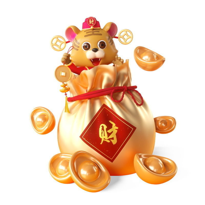 Chinese style New Year celebrates auspicious elements Year  3D model_1