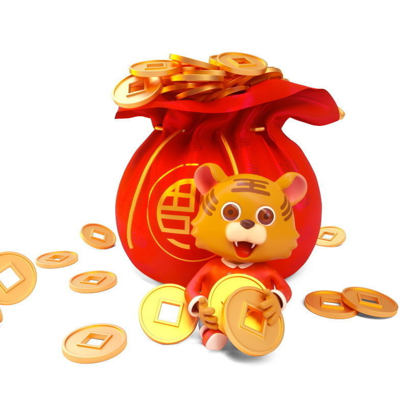 Chinese style New Year celebrates auspicious elements Year  3D model_7