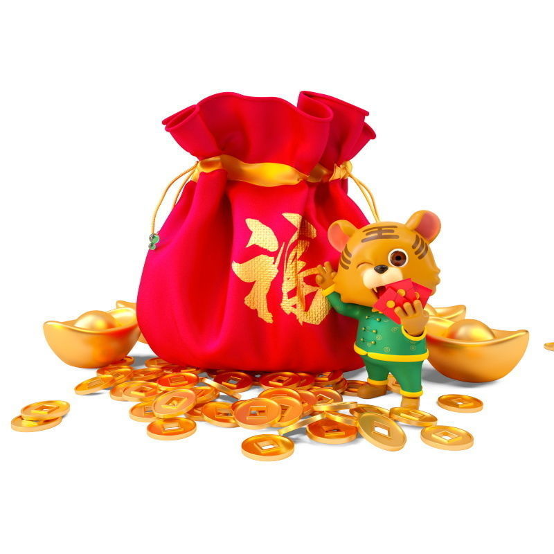 Chinese style New Year celebrates auspicious elements Year  3D model_4