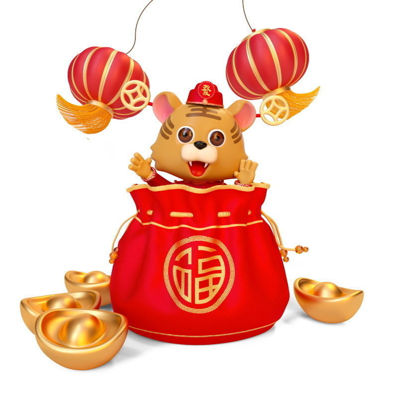 Chinese style New Year celebrates auspicious elements Year  3D model_9