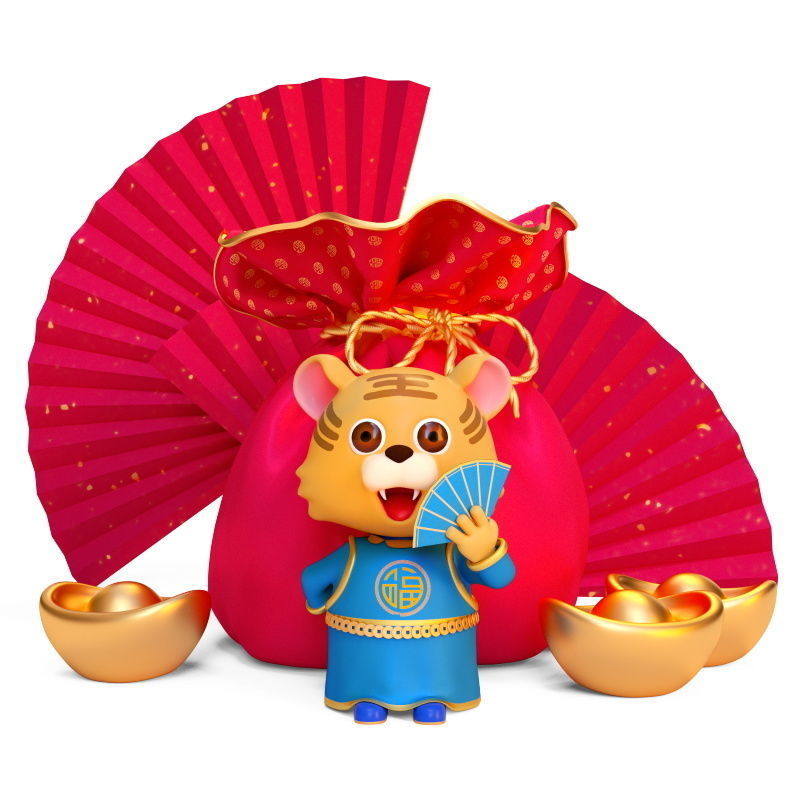 Chinese style New Year celebrates auspicious elements Year  3D model_8