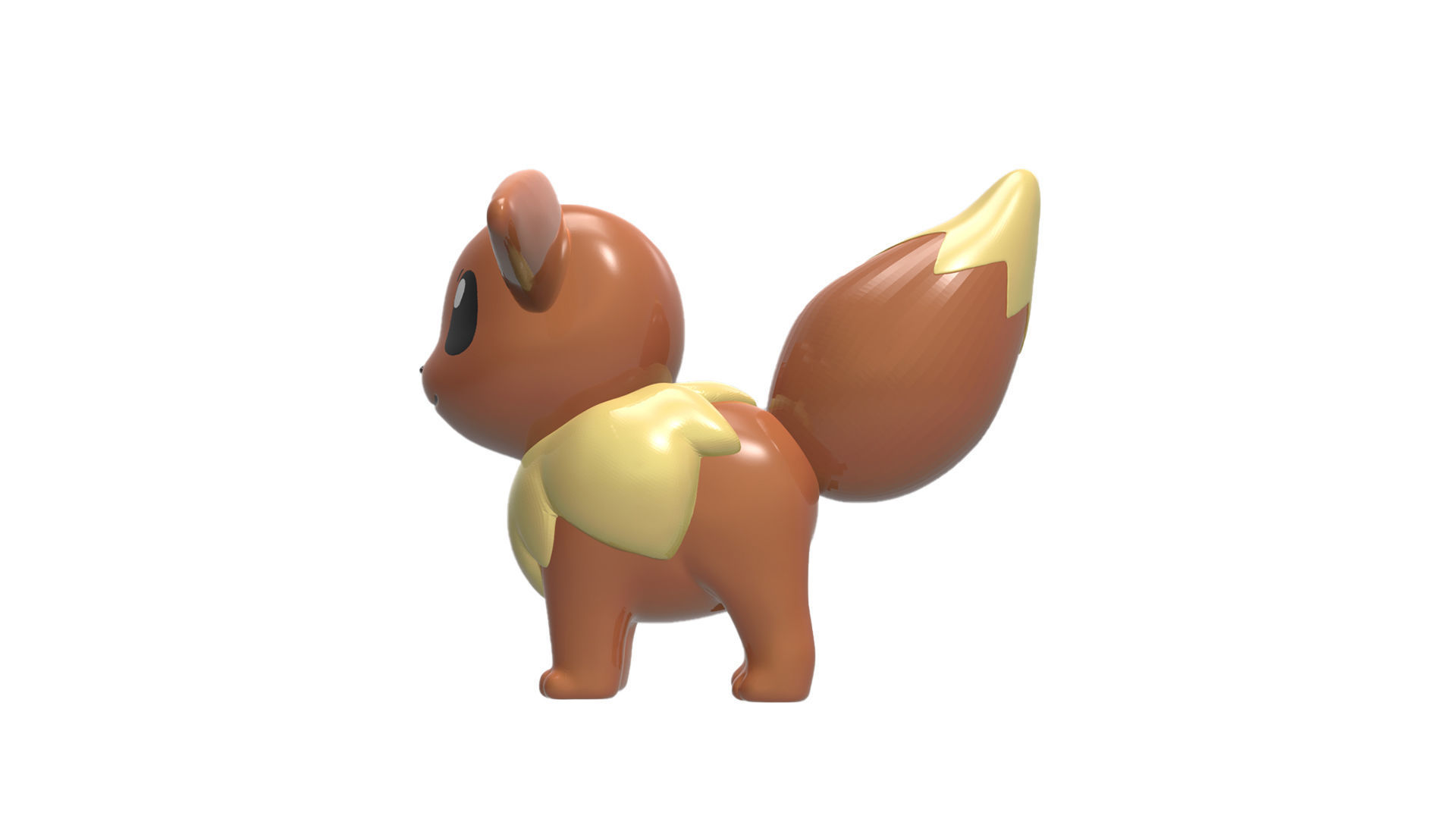 eevee pokemon figurine with ears 3D print model_5