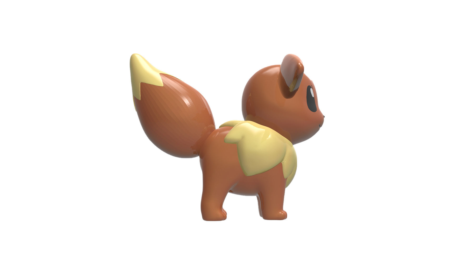 eevee pokemon figurine with ears 3D print model_3