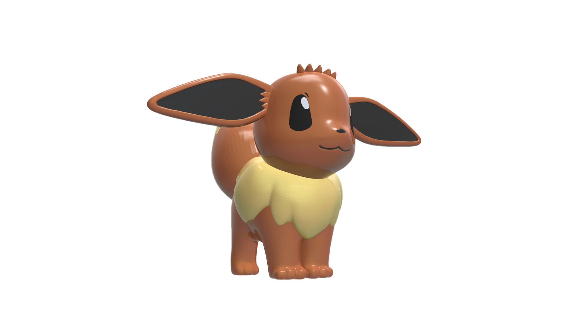 eevee pokemon figurine with ears 3D print model_2