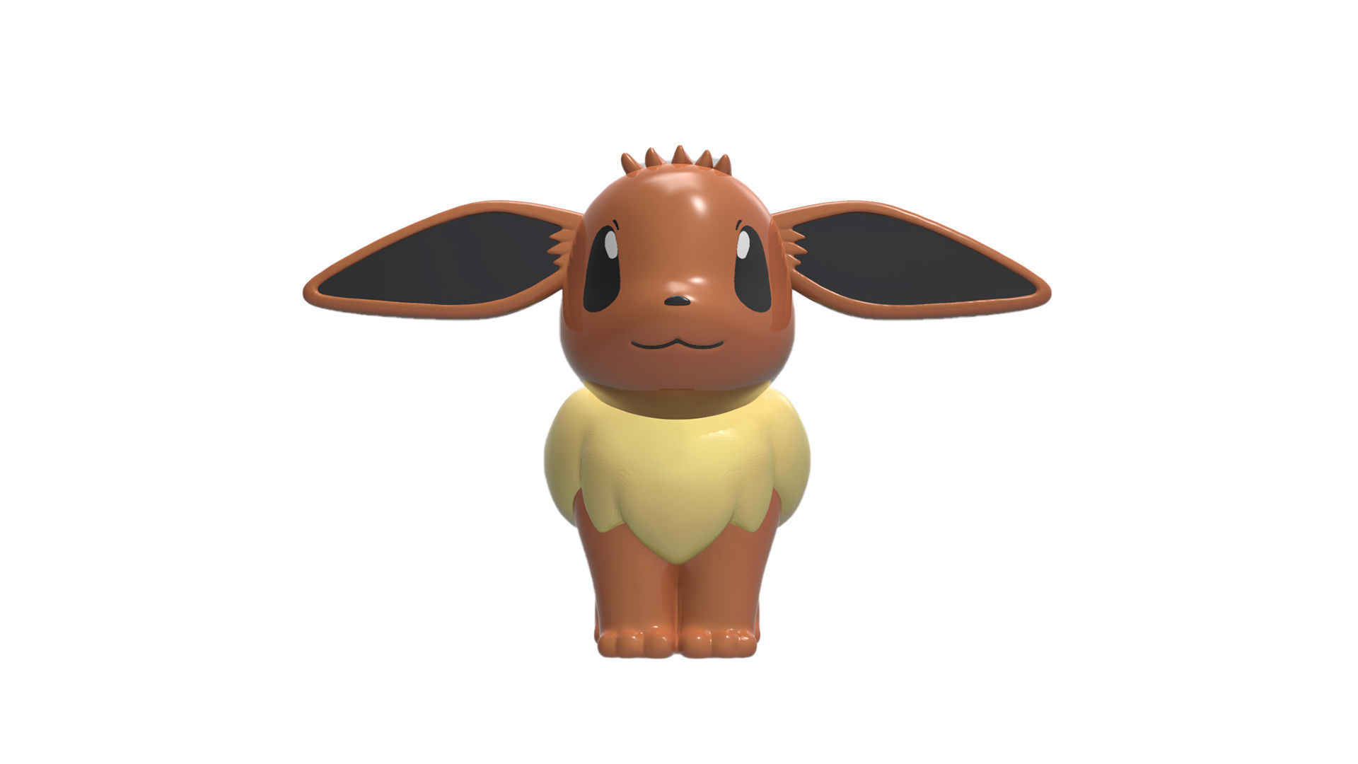 eevee pokemon figurine with ears 3D print model_1