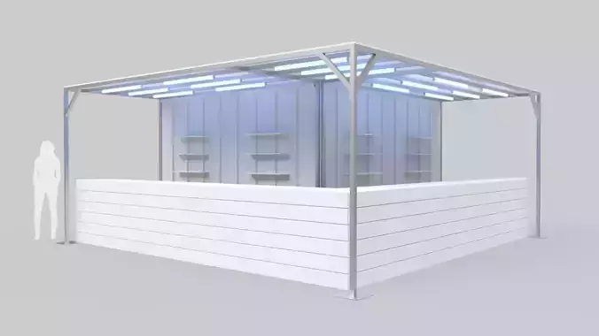 L-Shaped Outdoor Bar 5x5 Meters