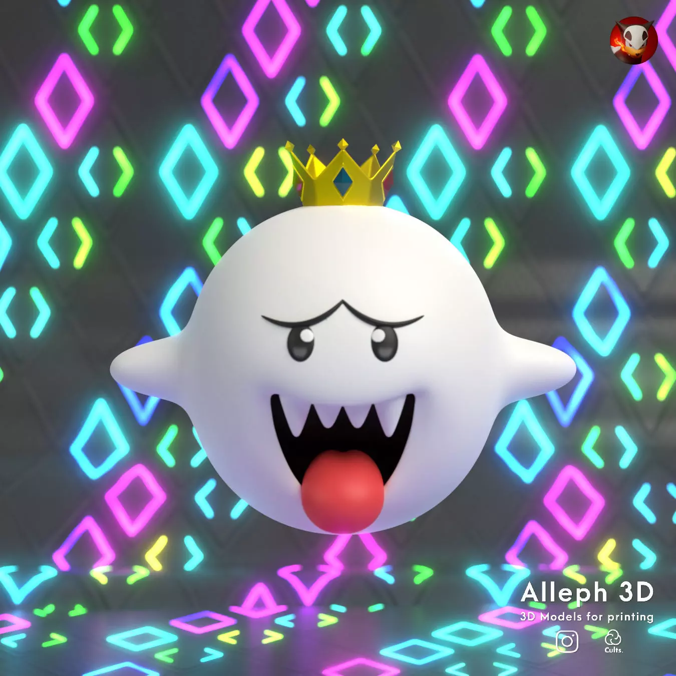 free mario king boo Free 3D print model