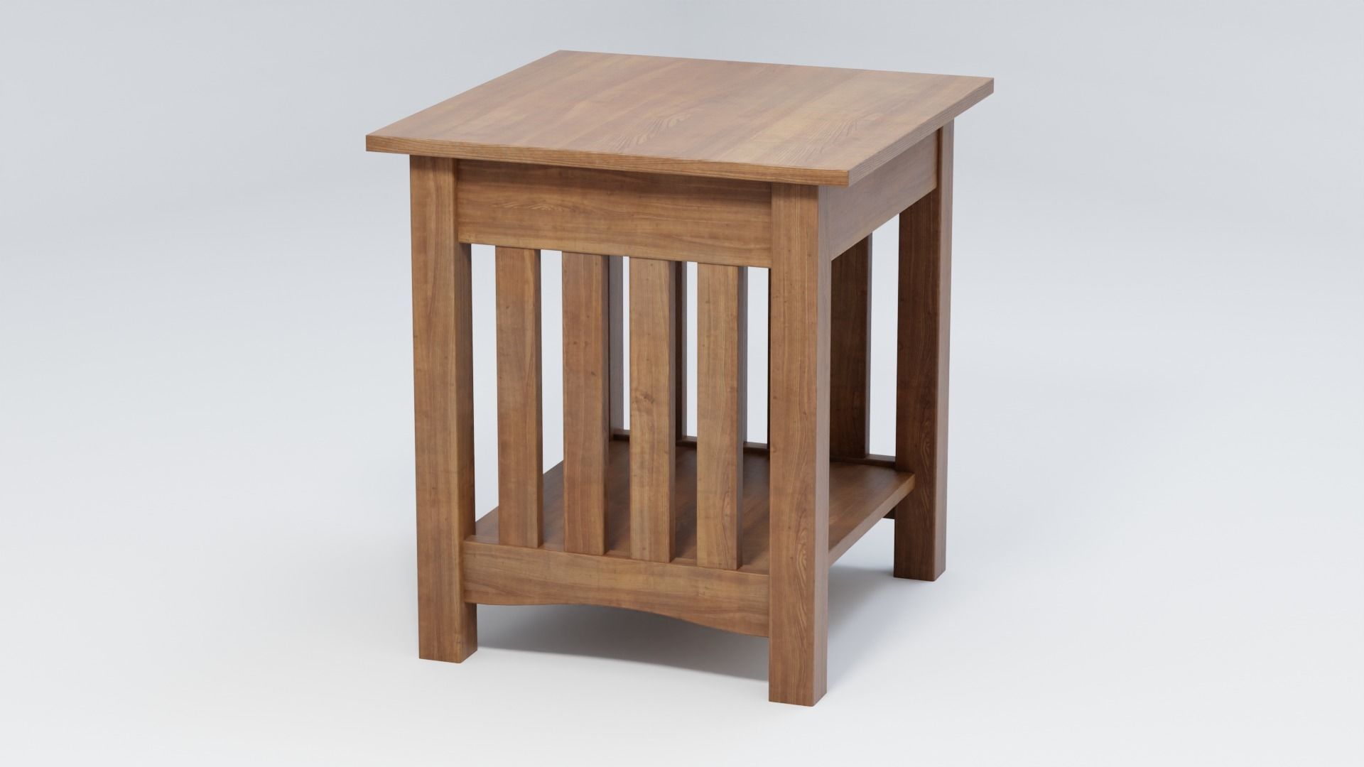 Classic Mission End Table 3D model_7