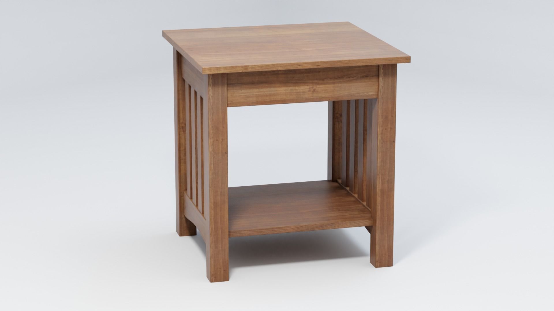 Classic Mission End Table 3D model_3