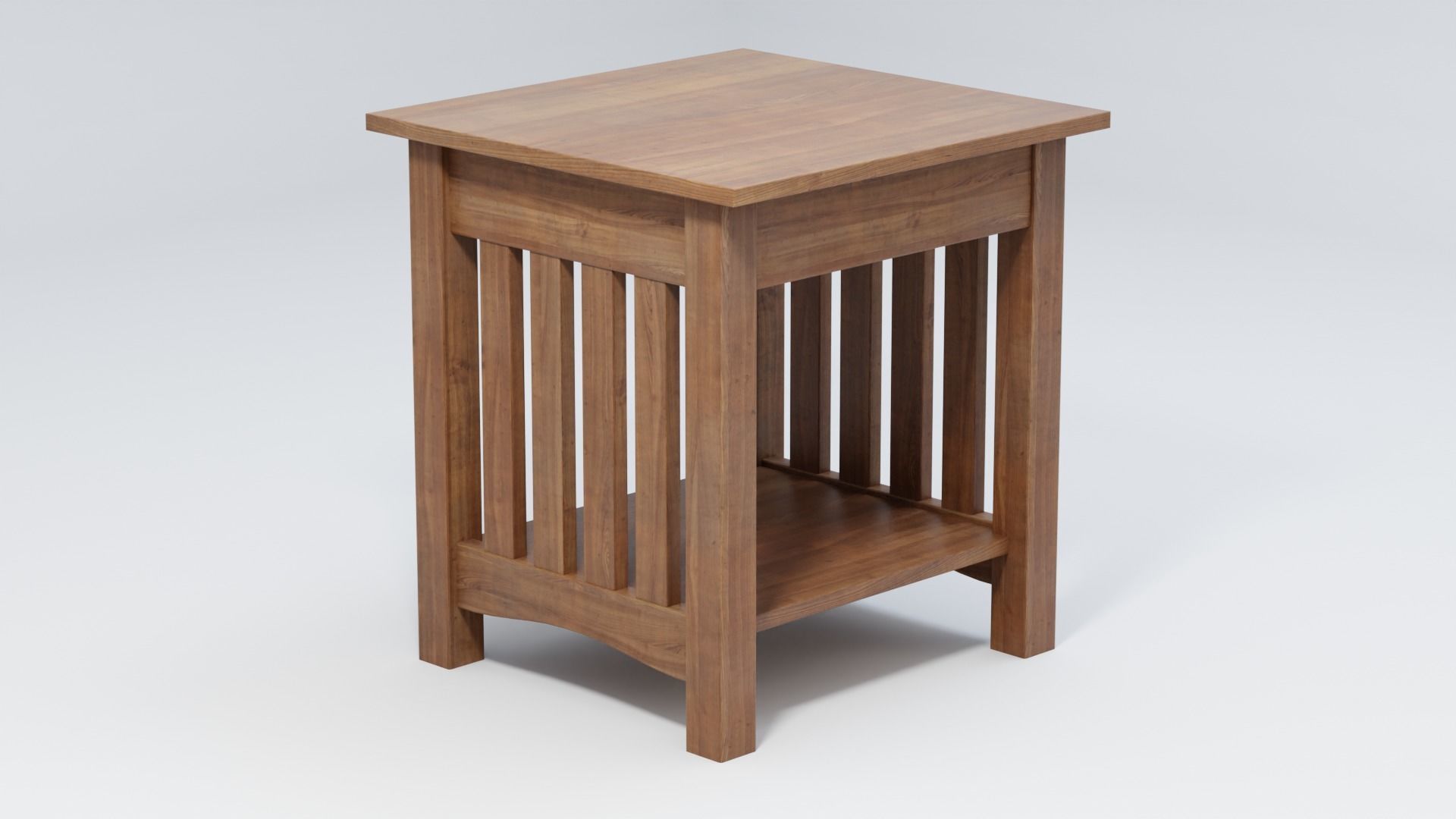 Classic Mission End Table 3D model_1