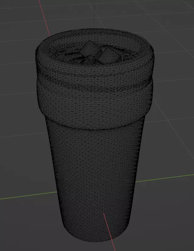 Double cup with lean inside  Low-poly 3D model_1