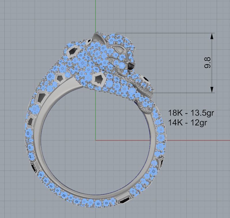 Bvlgari Panther ring 3D print model_5