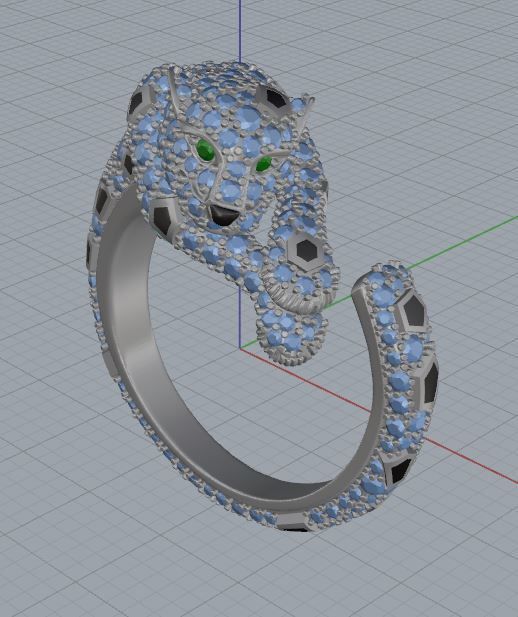 Bvlgari Panther ring 3D print model_6