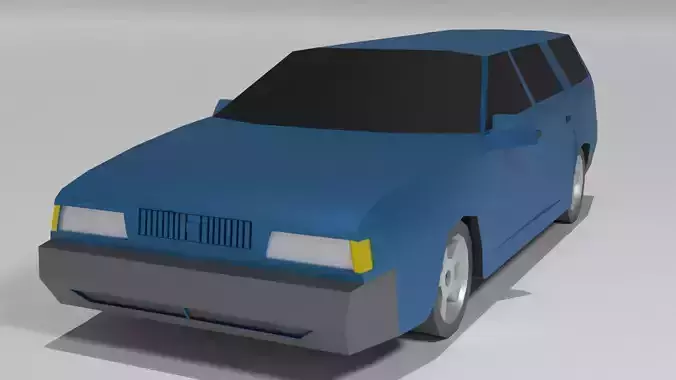 low poly car 3d model volvo wagon