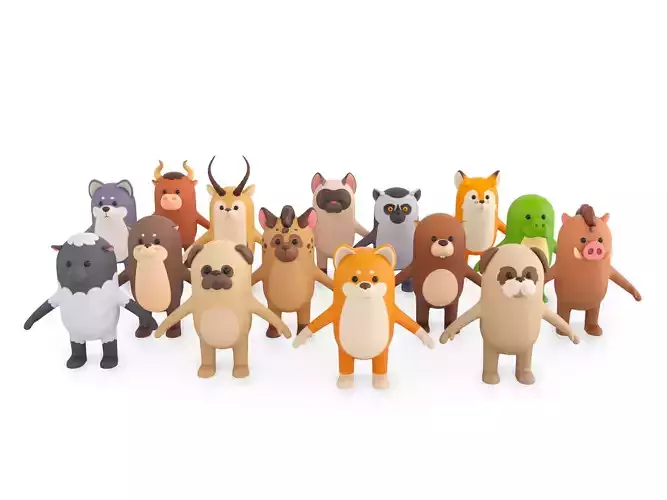 Cartoon Animals Model Pack 3 3D model