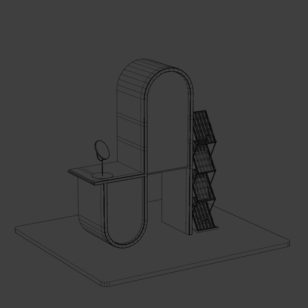 Cosmetic Booth Low-poly 3D model_4