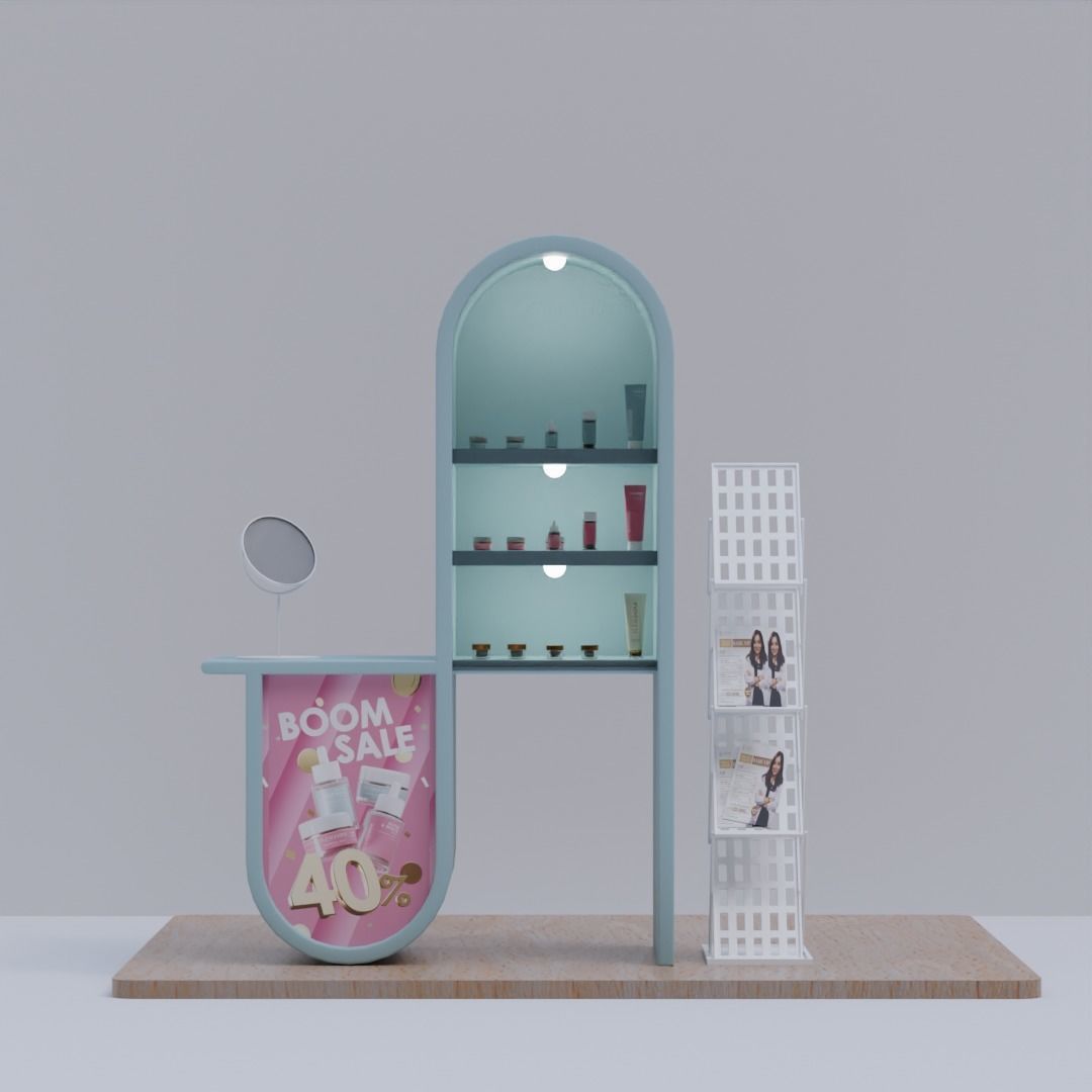 Cosmetic Booth Low-poly 3D model_2