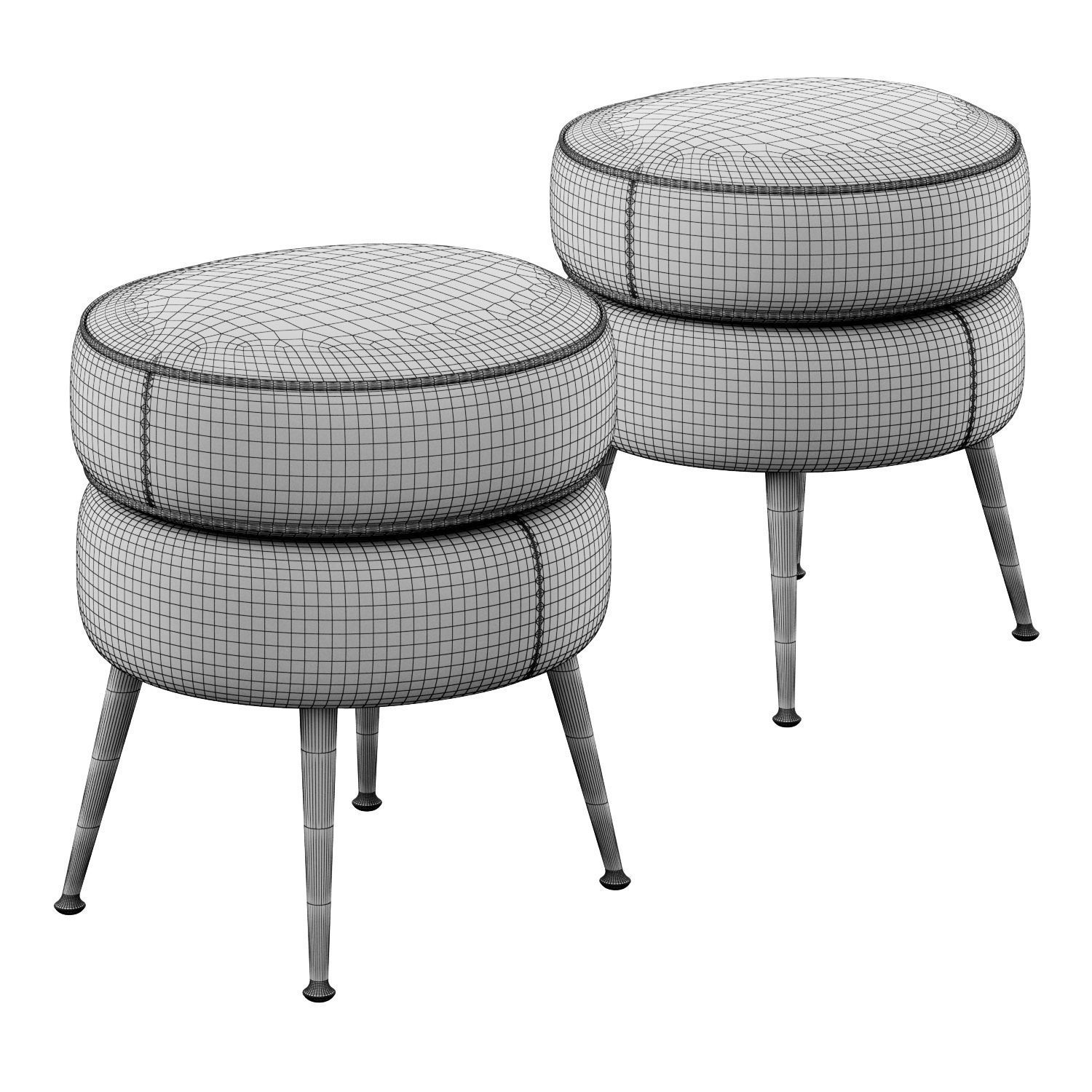 Pietro Round Ottoman by WestElm 3D model_5